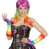Fingerlose Satinhandschuhe Regenbogen (33 cm) - Thumbnail Image 3