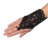Spitzenhandschuhe Handgelenk Florence (schwarz) - Thumbnail Image 1