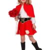 Kleid mit Umhang rot - Thumbnail Image 1