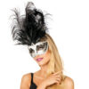 Maske Venedig lange Feder (silber) - Thumbnail Image 2