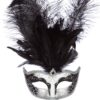 Maske Venedig lange Feder (silber) - Thumbnail Image 1
