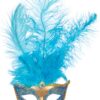 Maske Venedig lange Feder (aqua) - Thumbnail Image 1