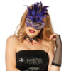 Maske Venedig Glitzer und Federn (flieder) - Thumbnail Image 2