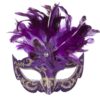 Maske Venedig Glitzer und Federn (flieder) - Thumbnail Image 1