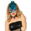 Maske Venedig Glitzer und Federn (aqua) - Thumbnail Image 2