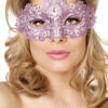 Maske Stoff mit Steine (violett) - Thumbnail Image 2