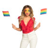 Papier-Handfahnen Regenbogen (6 Stk.) - Thumbnail Image 2