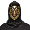 Gesichtsmaske Crazy Killer mit Kapuze (gold) - Thumbnail Image 1