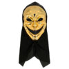 Gesichtsmaske Crazy Killer mit Kapuze (gold) - Thumbnail Image 2
