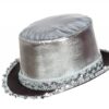 Zylinder lamee mit Pailletten (silber) - Thumbnail Image 1