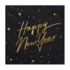 Servietten Happy New Year schwarz/gold (20 Stk.) - Thumbnail Image 1